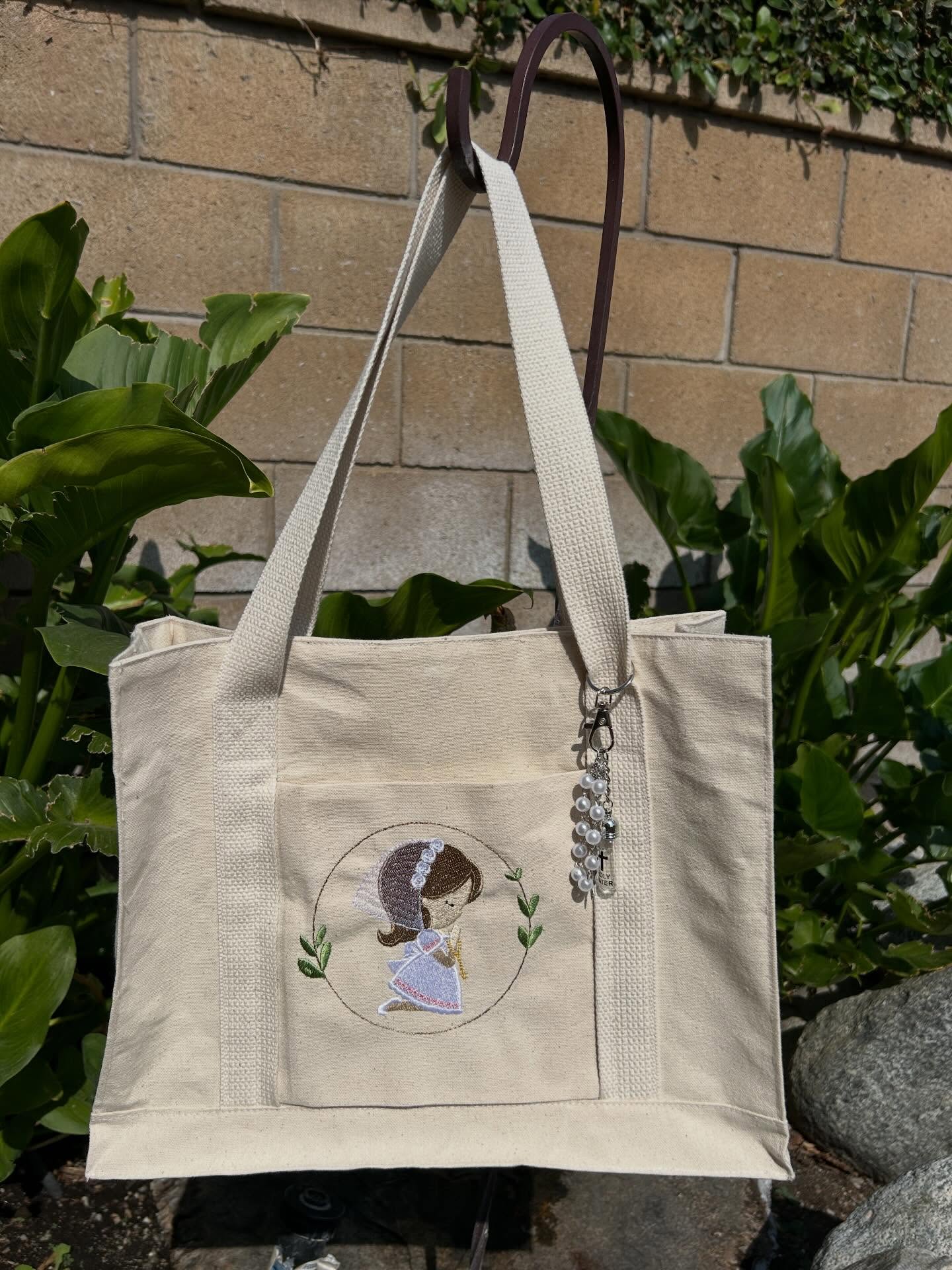 First Communion Embroidered Tote